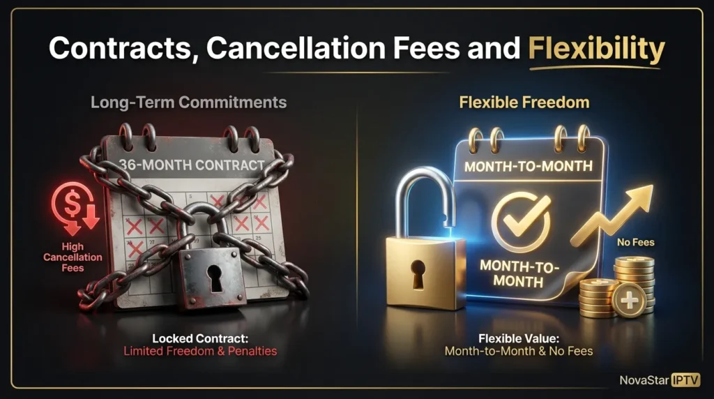 IPTV vs Traditional Cable TV Explained: A Complete Comparison Guide 6 Contracts, Cancellation Fees and Flexibility